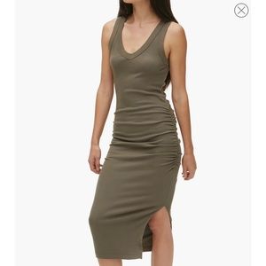 Michael Stars V neck ultra rib Maya Dress in “Seaturtle”